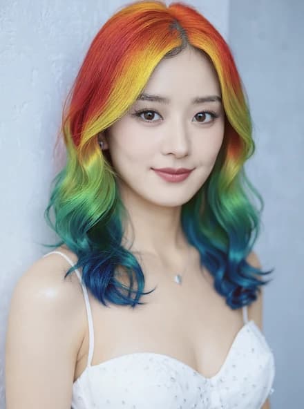 Rainbow hair color